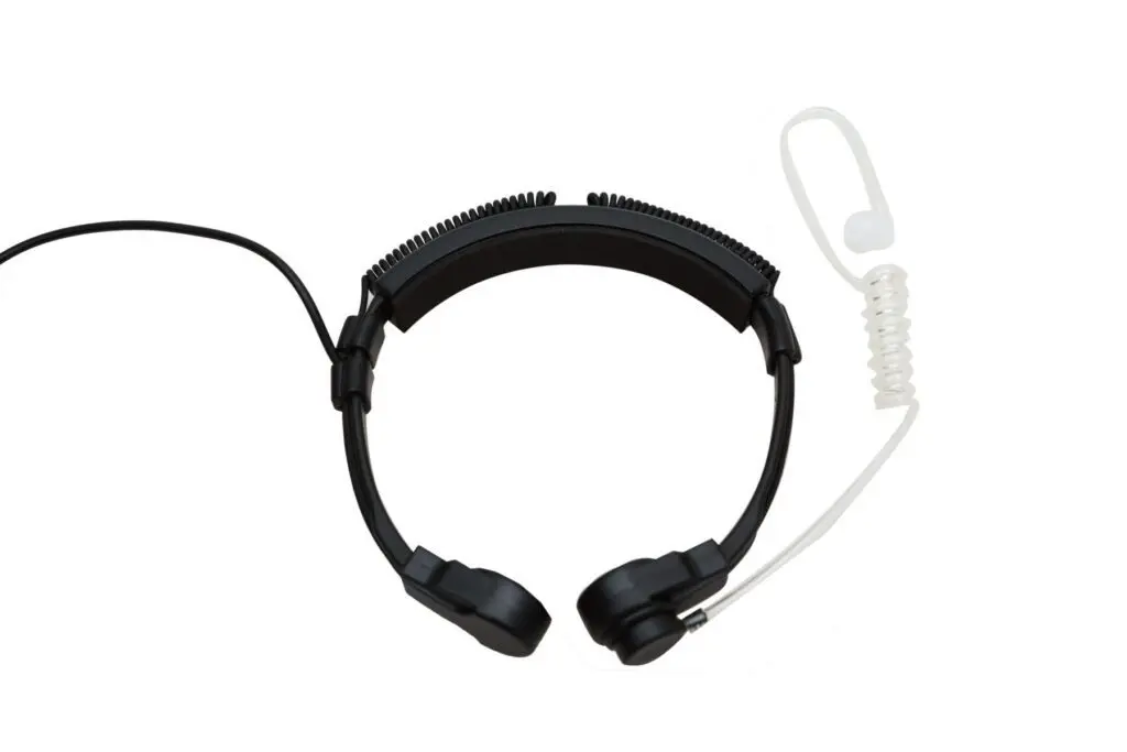 Throat microphone adjustable 2 pads