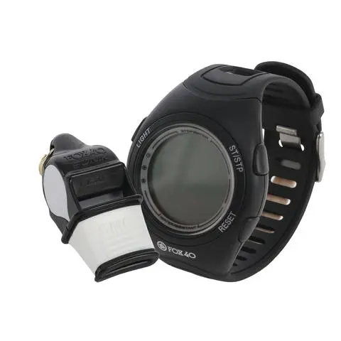 FOX 40 Referee whistle with watch (black)
